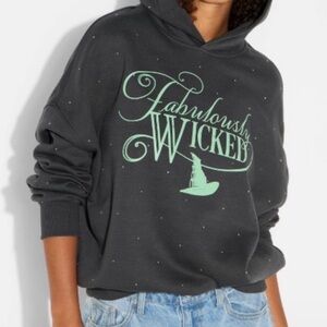 Fabulously Wicked Oversized Graphic Hoodie - Black & Mint Green